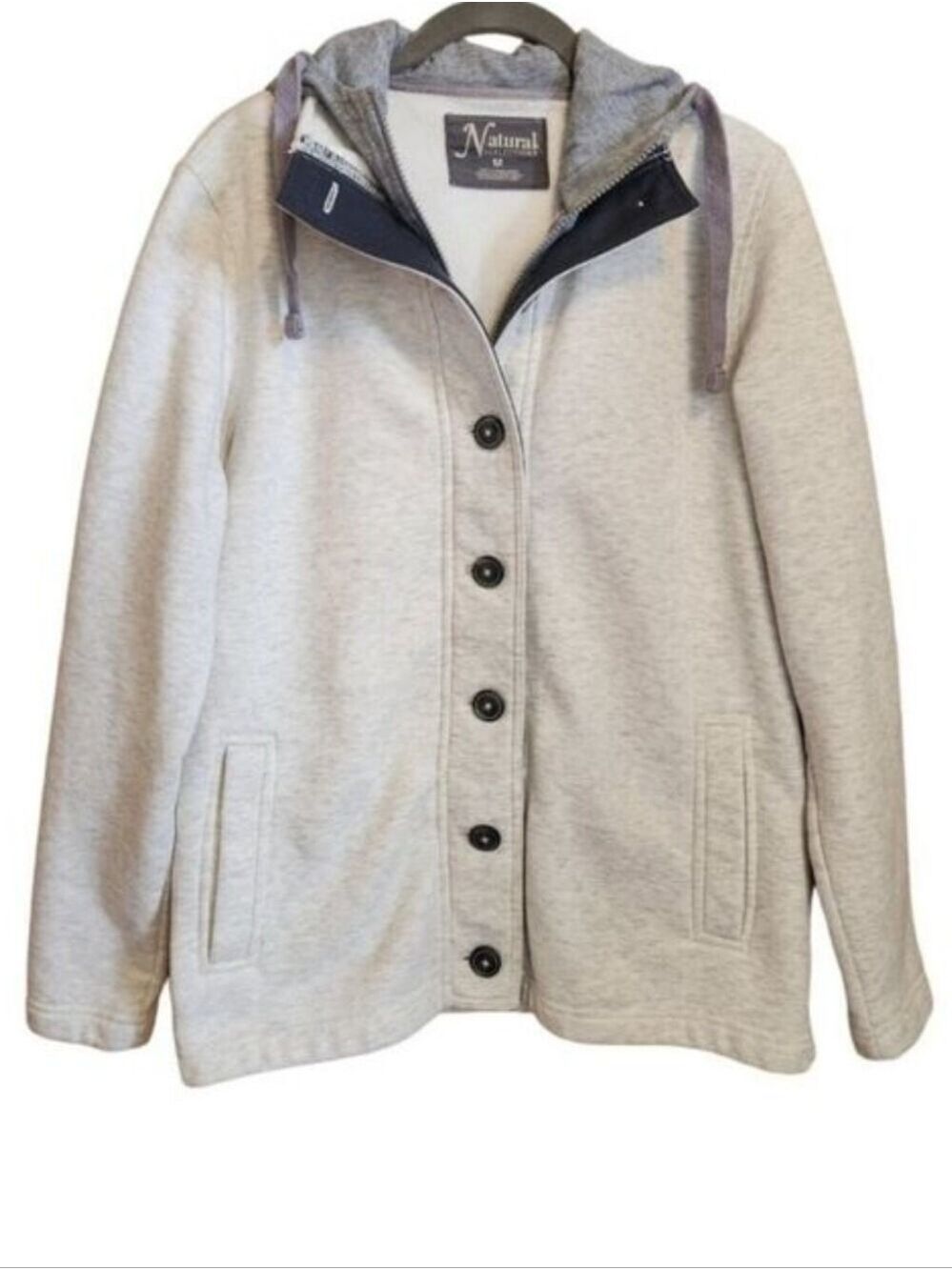 NATURAL REFLECTION FLEECE HOODED SWEATSHIRT JACKET SIZE MEDIUM LIKE NEW